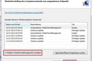 Wiederherstellungspunkt erstellen und in Windows 7 aktivieren