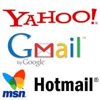Yahoo Hotmail Gmail