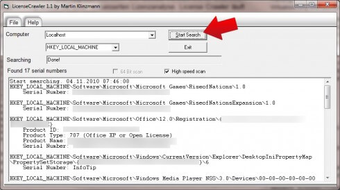 License Crawler - So lesen Sie Windows 7 Seriennummern aus