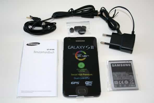Samsung Galaxy S2 samt Lieferumfang