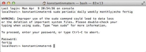 mac os x terminal daily weekly monthly