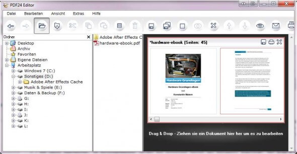 Datei-Vorschau im PDF24-Editor