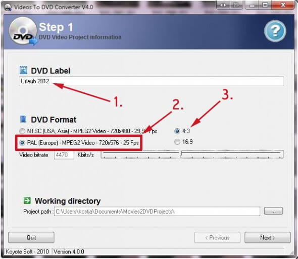 Videos to DVD Converter Step 1