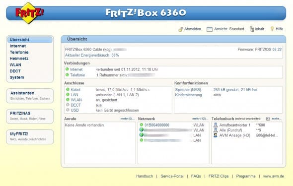 Fritzbox 6360 Cable Konfiguration
