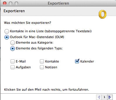 Outlook 2011 exportieren