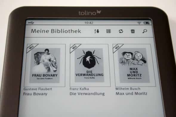tolino shine: Meine Bibliothek mit 3 kostenlosen eBooks